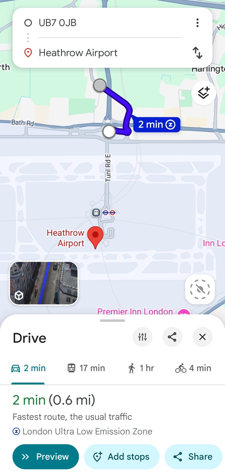 West Drayton Parking Location Map